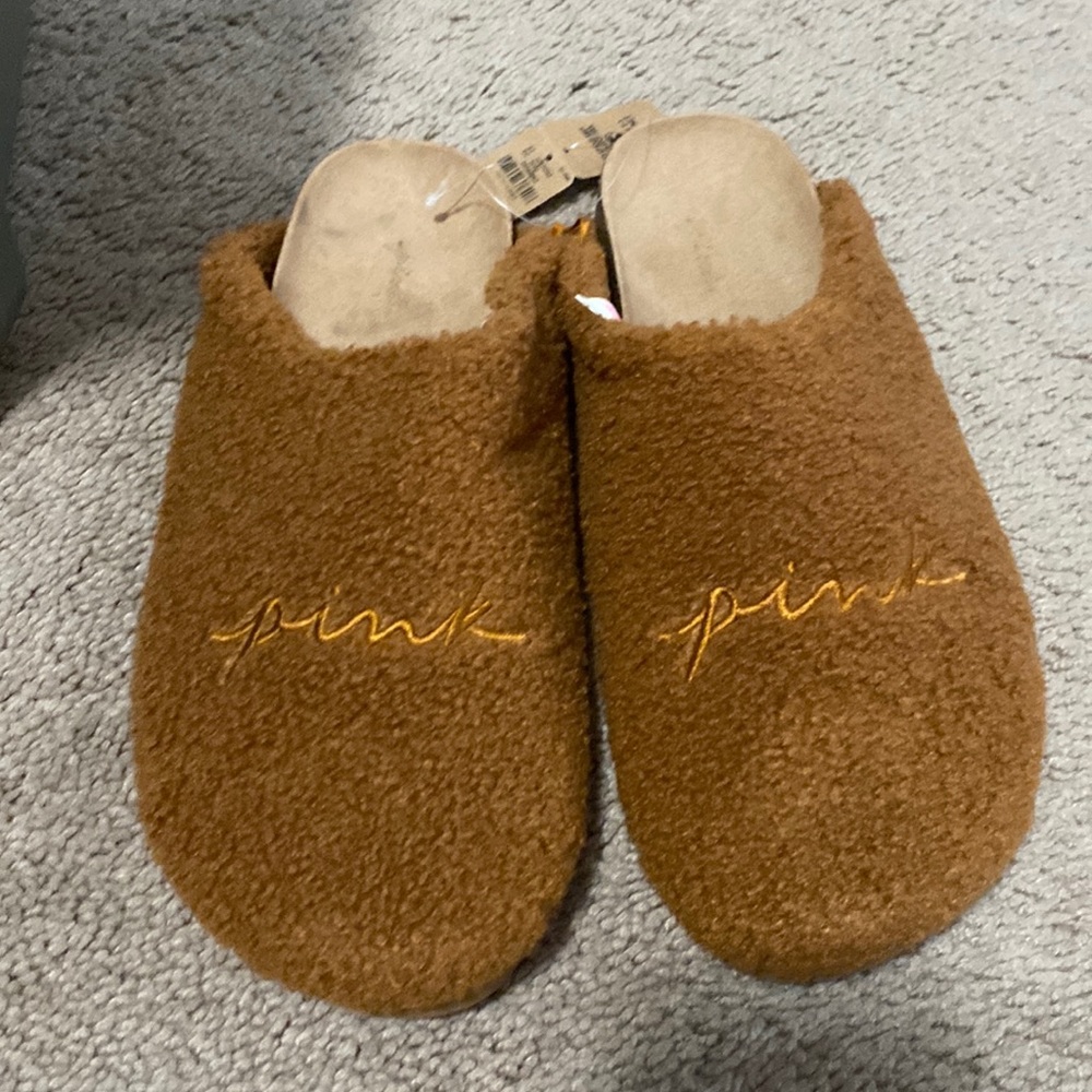 Burnt orange Pink slippers Brand New
